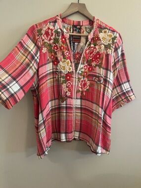 Johnny Was Thora Nomad Plaid blouse